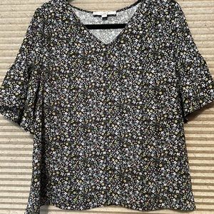 Ann Taylor/Loft top, with knit back and polyester front.